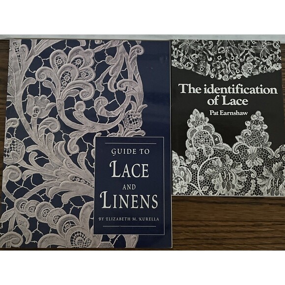 Lot of 2 Identification of Lace Guide, Linens, Care Stitches Soft Cover Books - Picture 1 of 6
